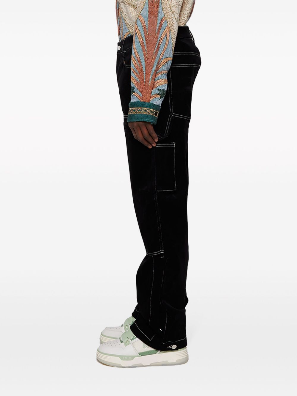logo-embroidered carpenter trousers - 4