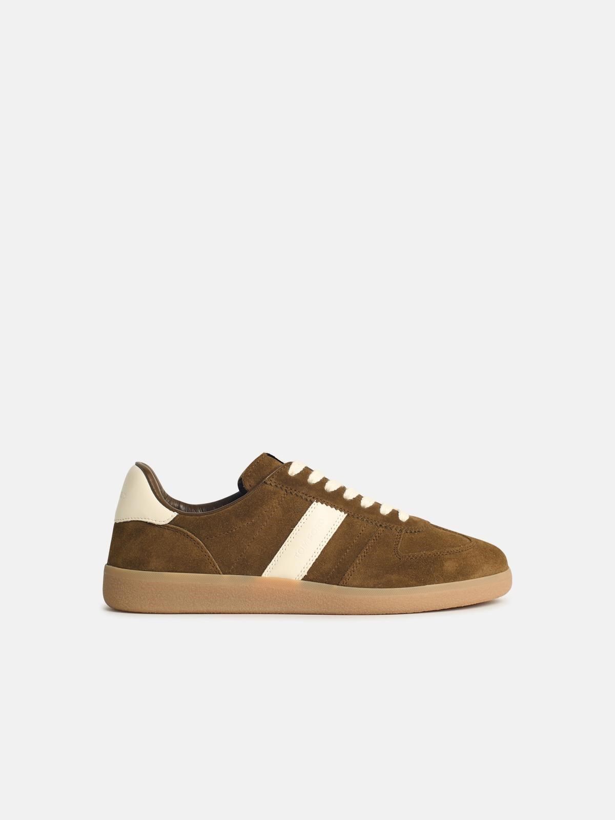 'ARCHER' BROWN SUEDE SNEAKERS - 1