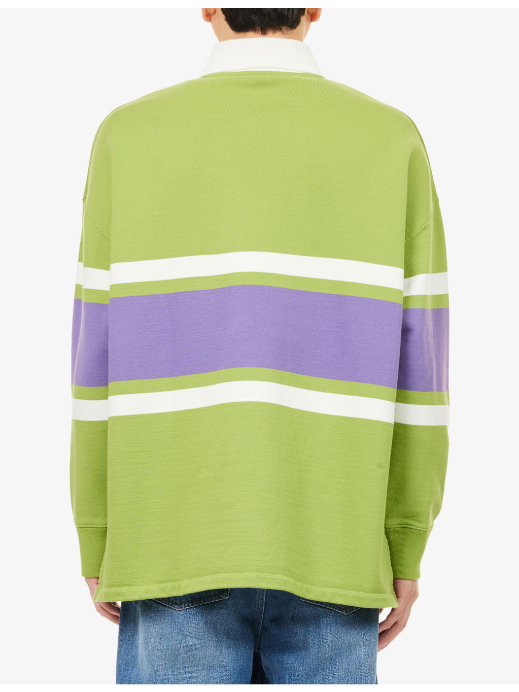 Striped Long-Sleeve Cotton Polo Shirt - 4