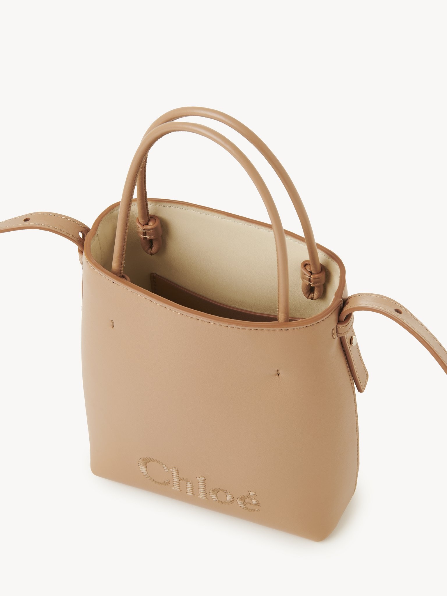 Chloé MICRO CHLOÉ SENSE TOTE BAG IN LEATHER | chloe | REVERSIBLE