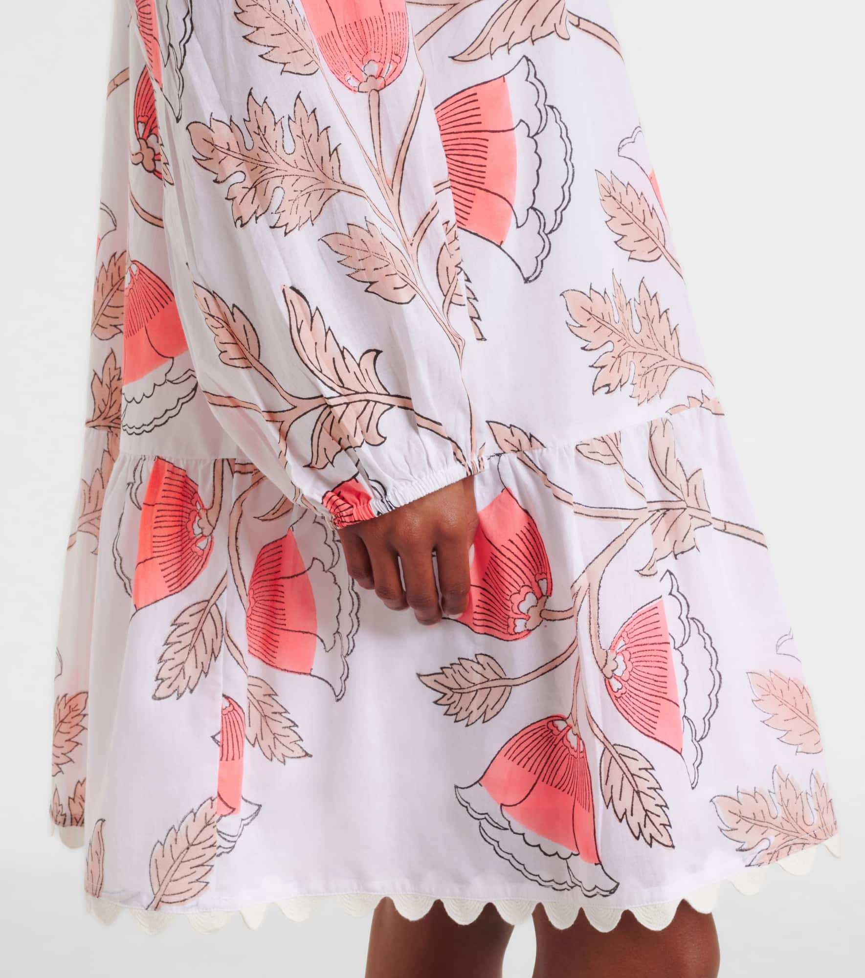 Printed scalloped cotton minidress - 5