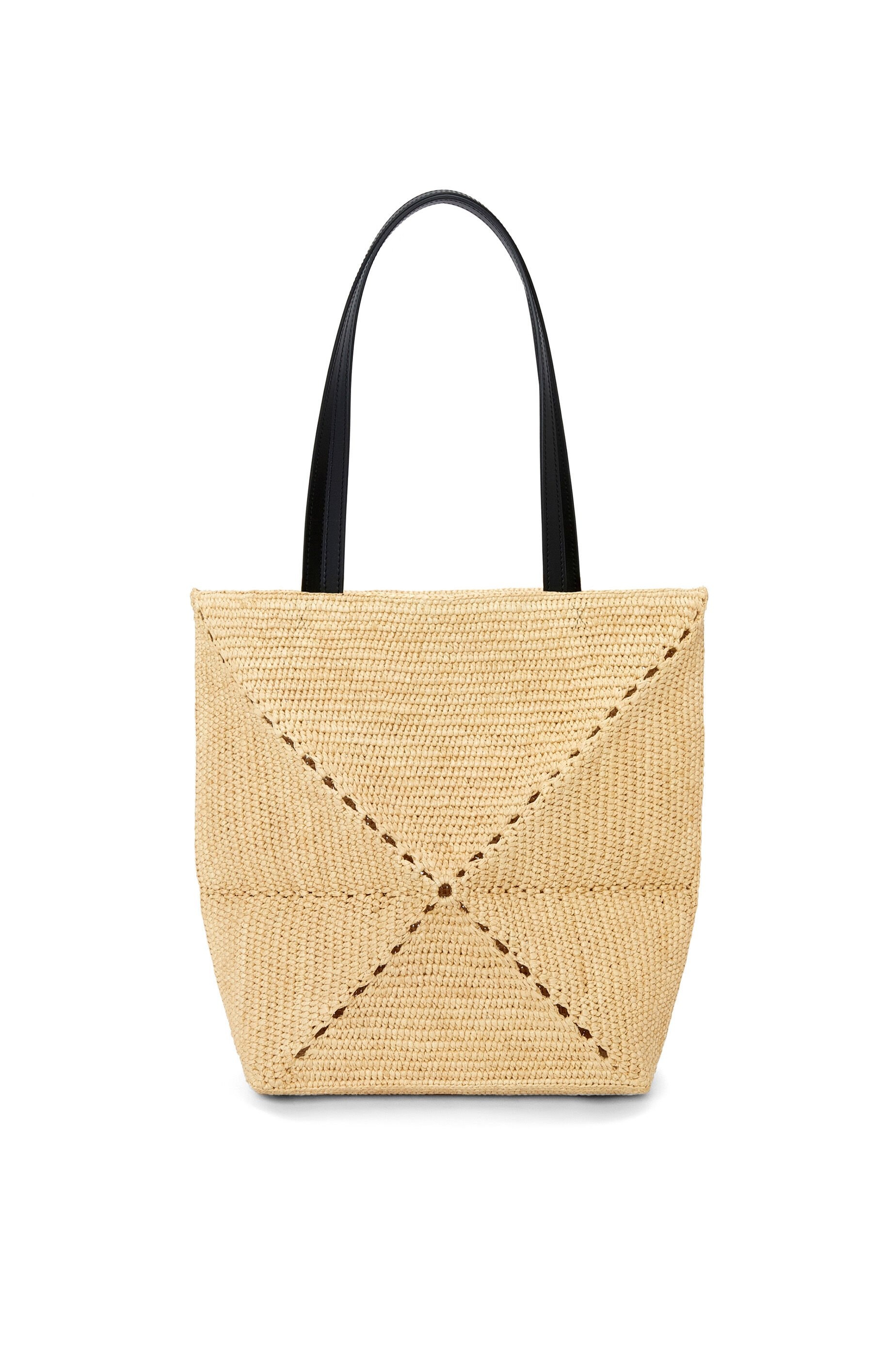 Puzzle Fold Tote in raffia - 7