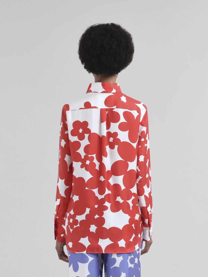 SILK SHIRT WITH RED AND WHITE DILLIES PRINT - 3
