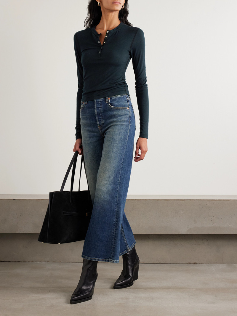 RE/DONE + Hanes Ribbed Stretch-modal Henley T-shirt outlook