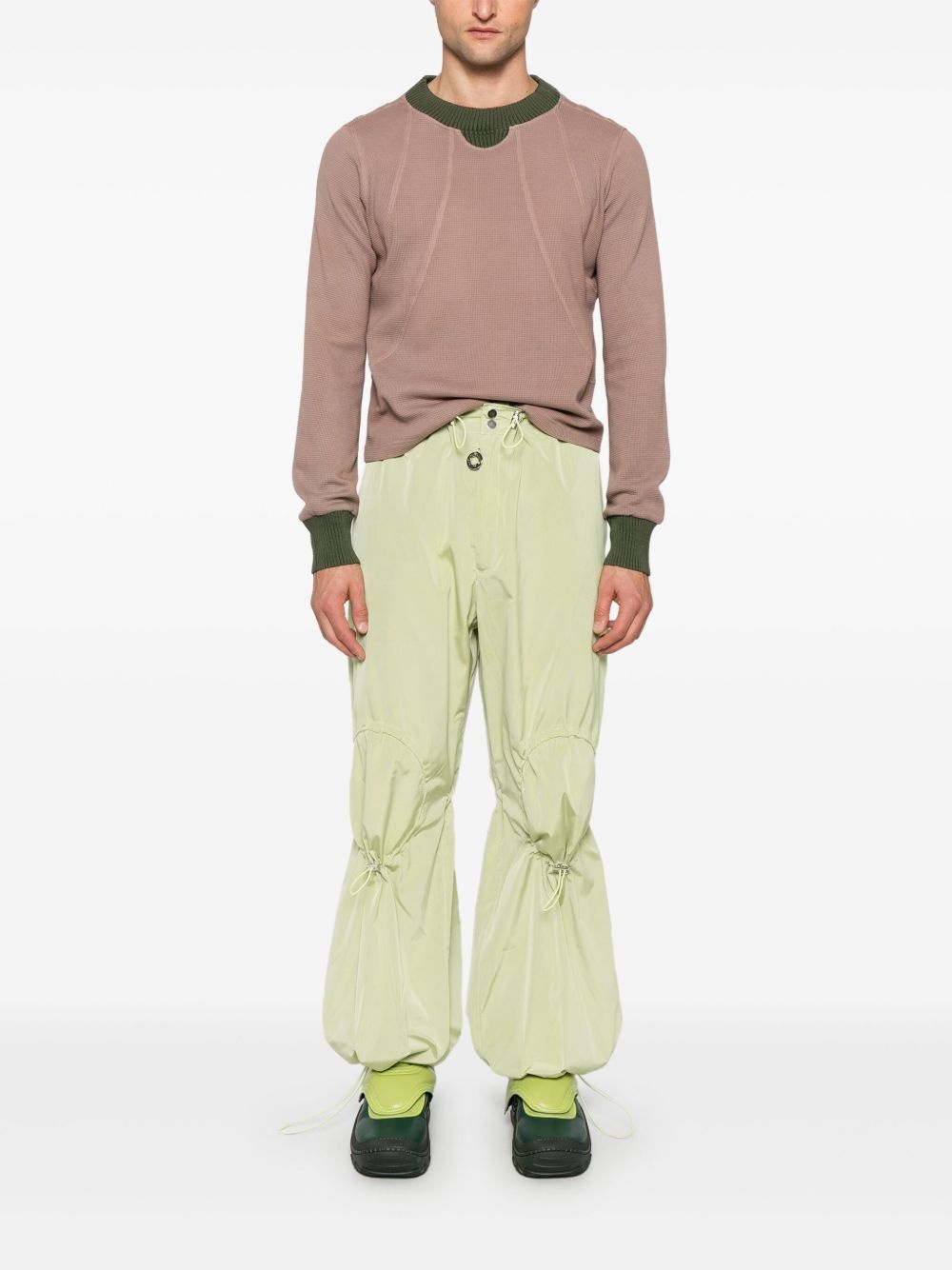 panelled waffle sweatshirt - 2