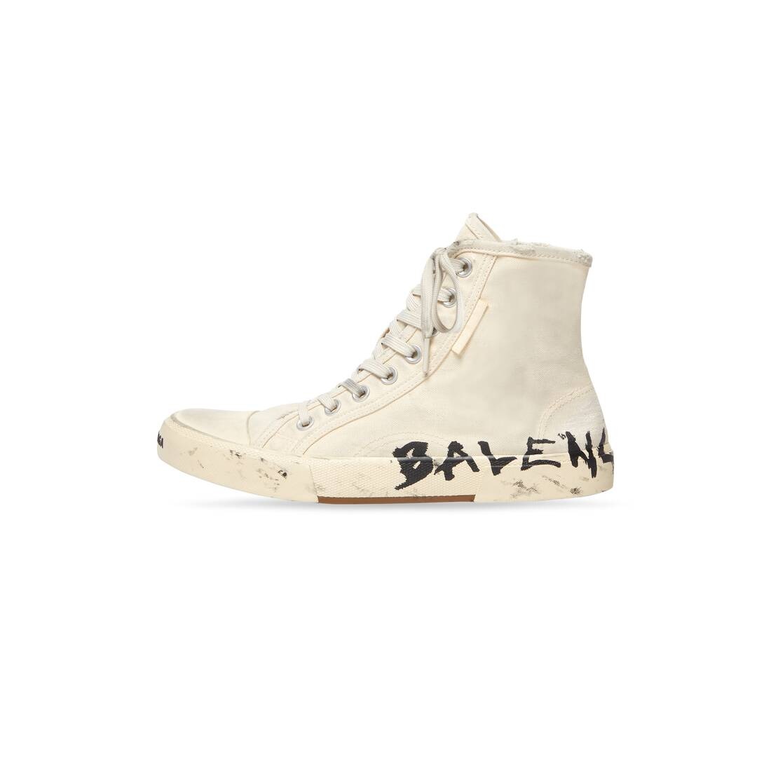 Men's Paris High Top Graffiti Sneaker in White - 4