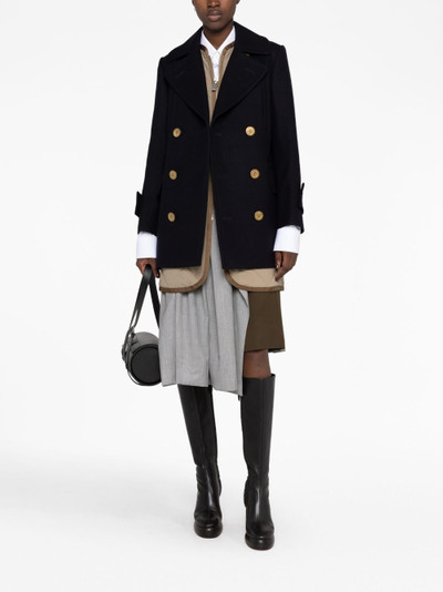 sacai layered double-breasted coat outlook