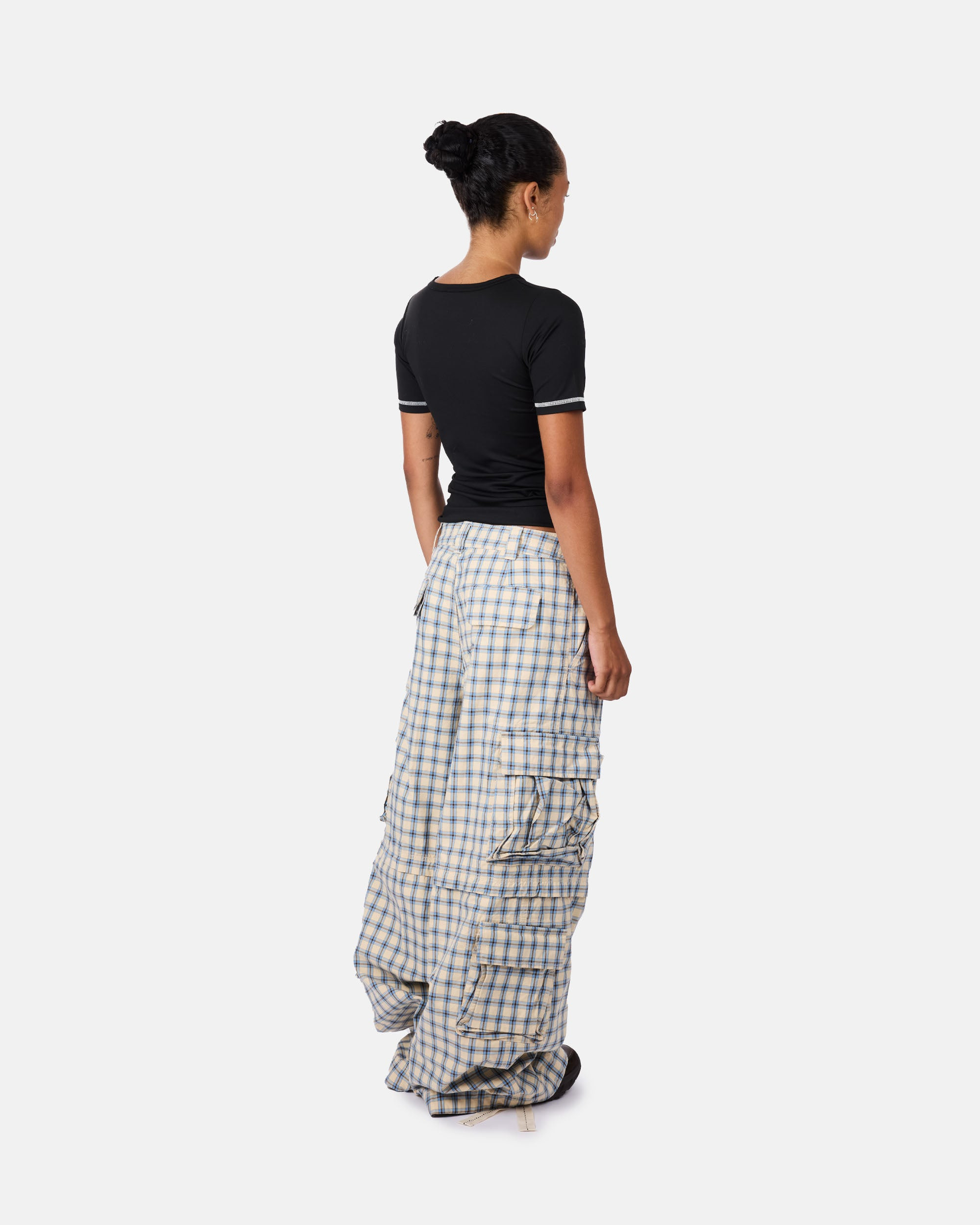 ZIP-OFF PLAID CARGO PANTS - 5