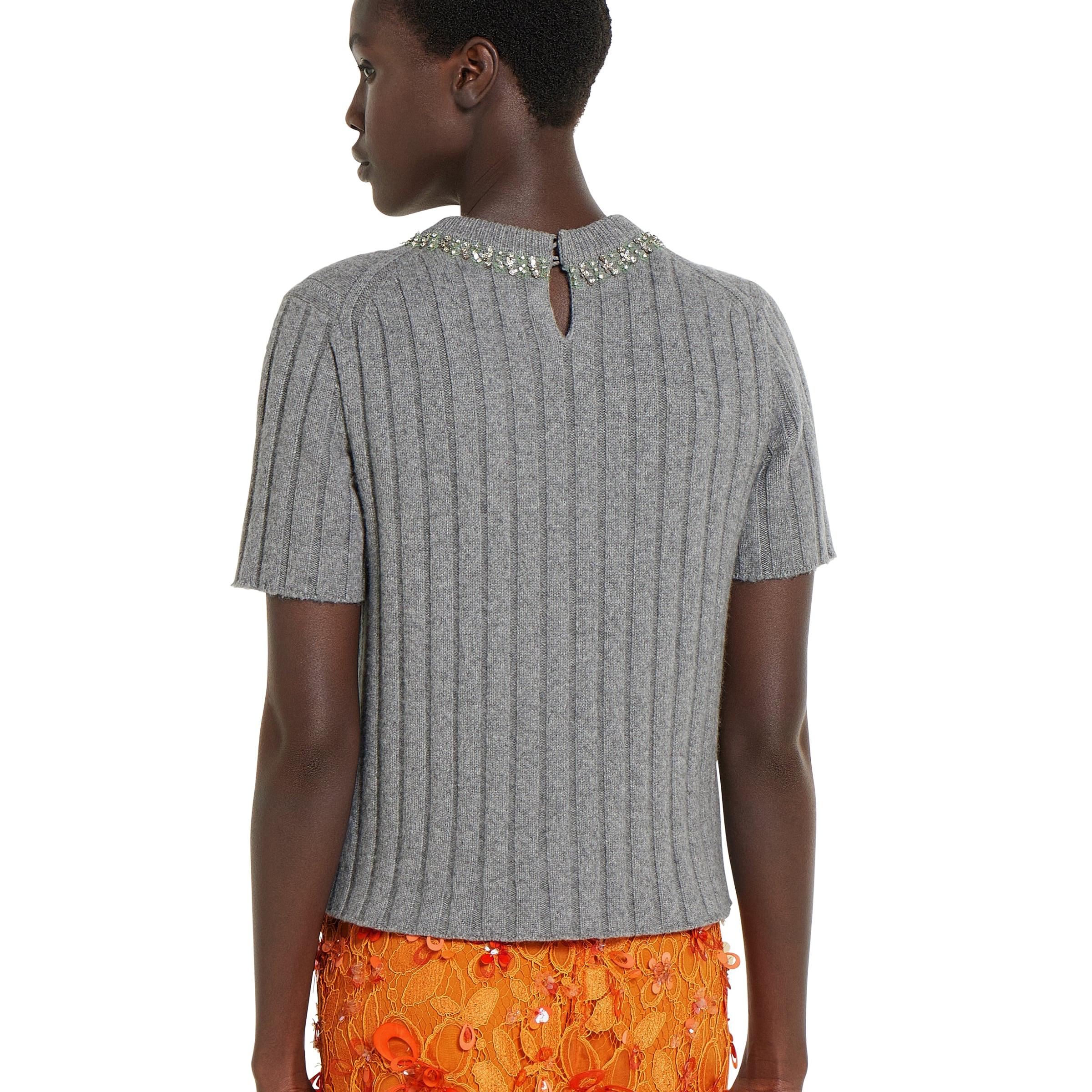 Rib soft wool and cashmere top - 4