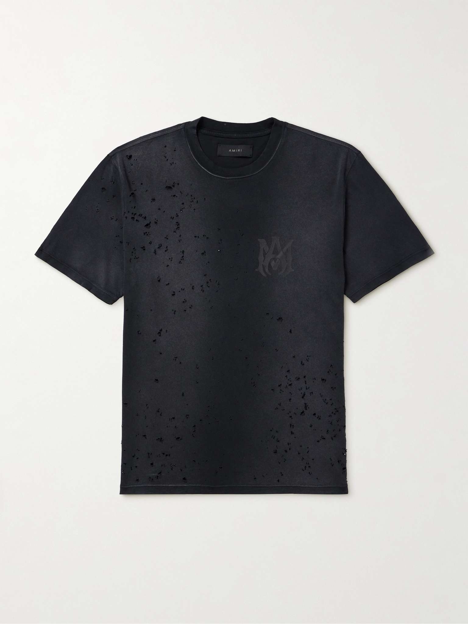 Shotgun Logo-Print Distressed Cotton-Jersey T-Shirt - 1