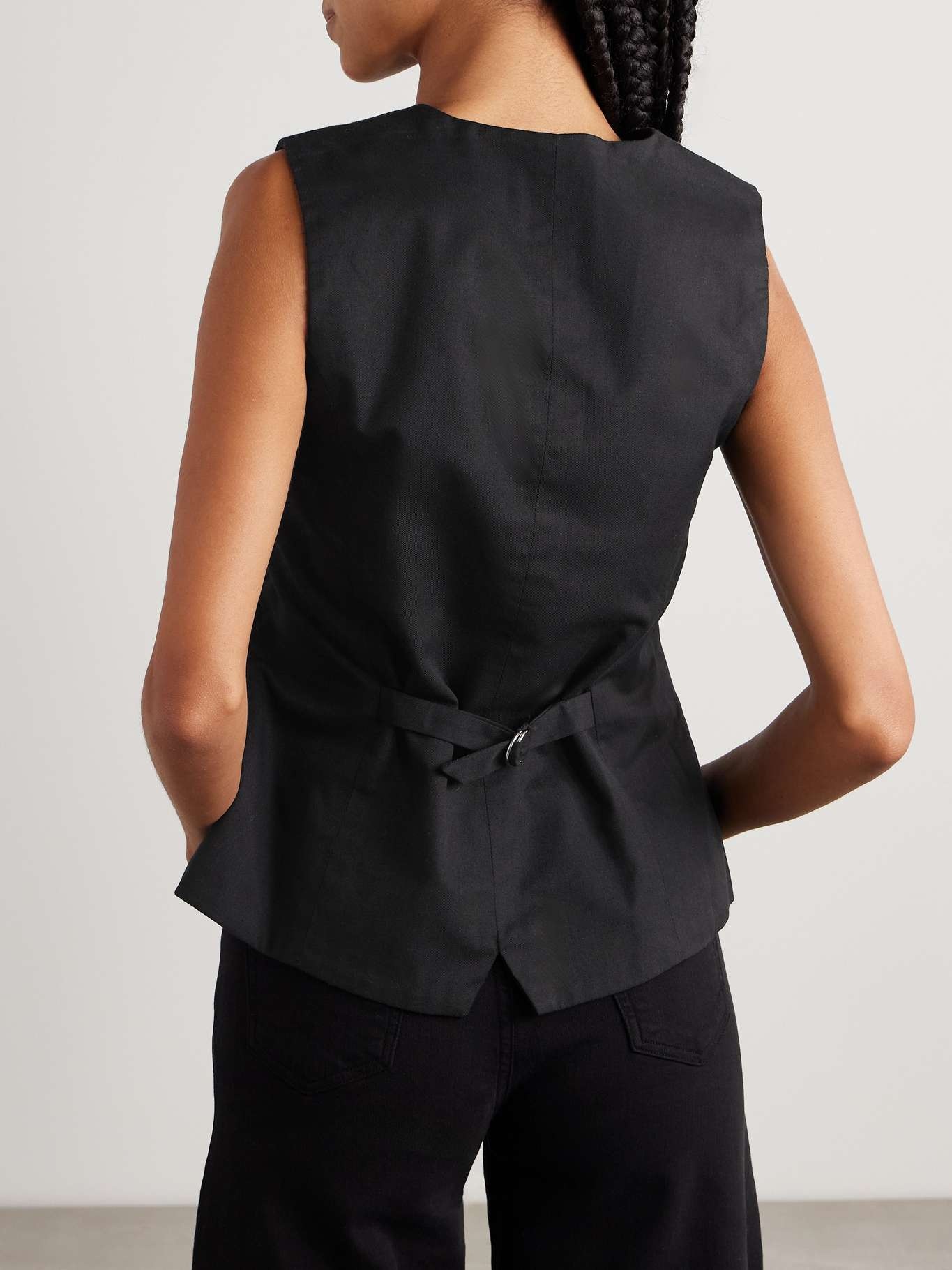Jasmin cotton-twill vest Black - 3