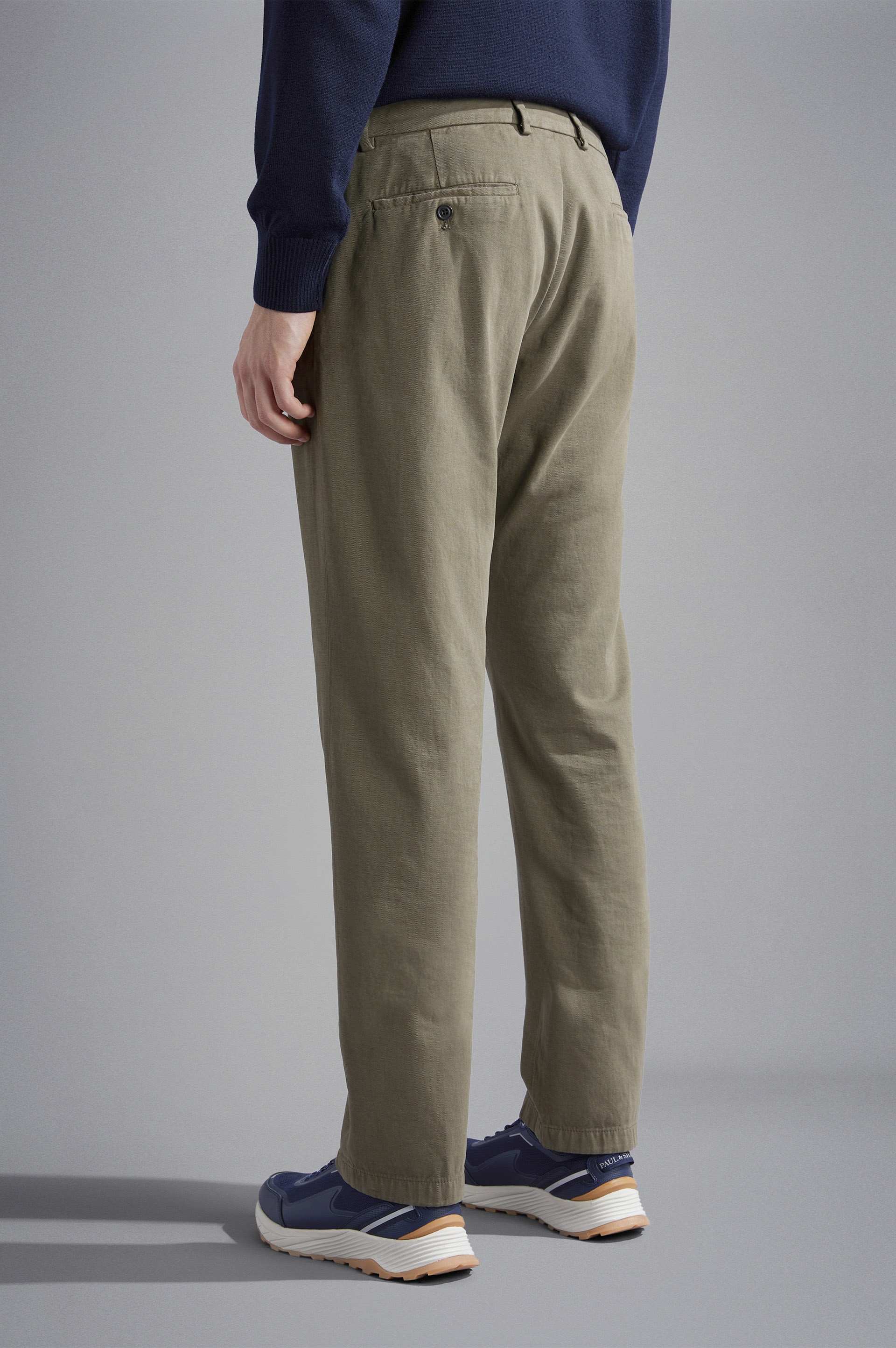 CASHMERE AND COTTON CHINO TROUSERS - 3