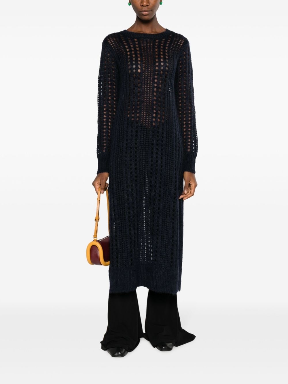 open-knit mohair-blend dress - 2