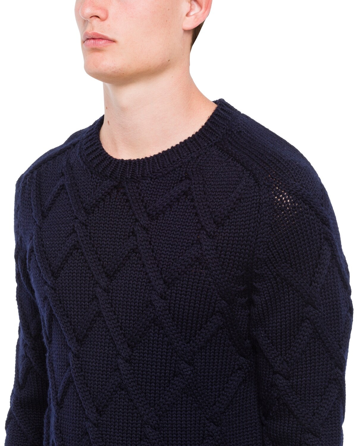 Diamond cable-knit wool crew-neck sweater - 5