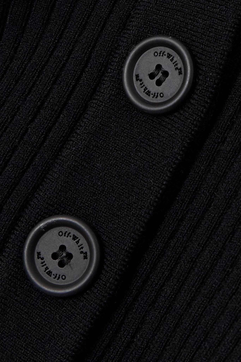 Cropped embroidered ribbed wool-blend cardigan 4