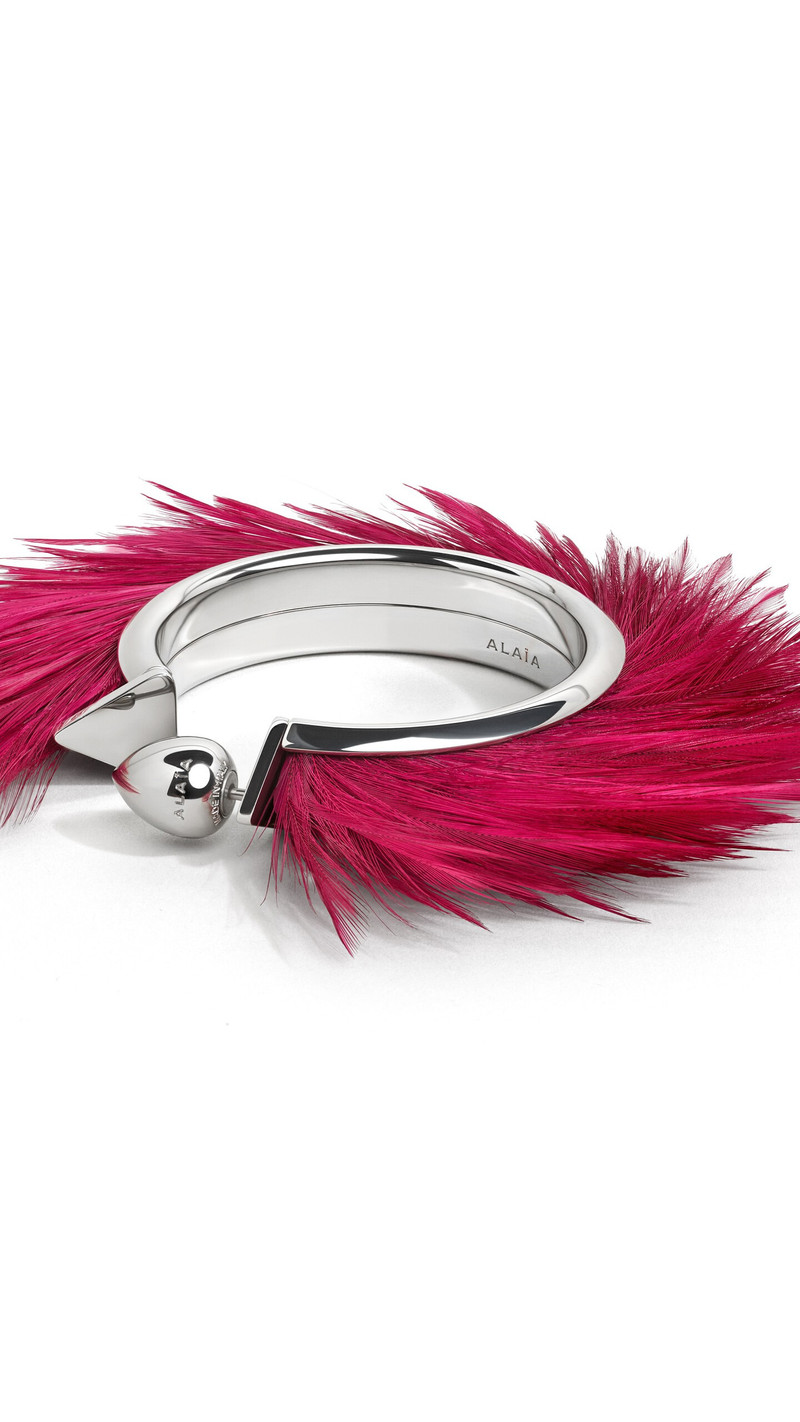 Alaïa BLADE HOOPS WITH FEATHERS outlook