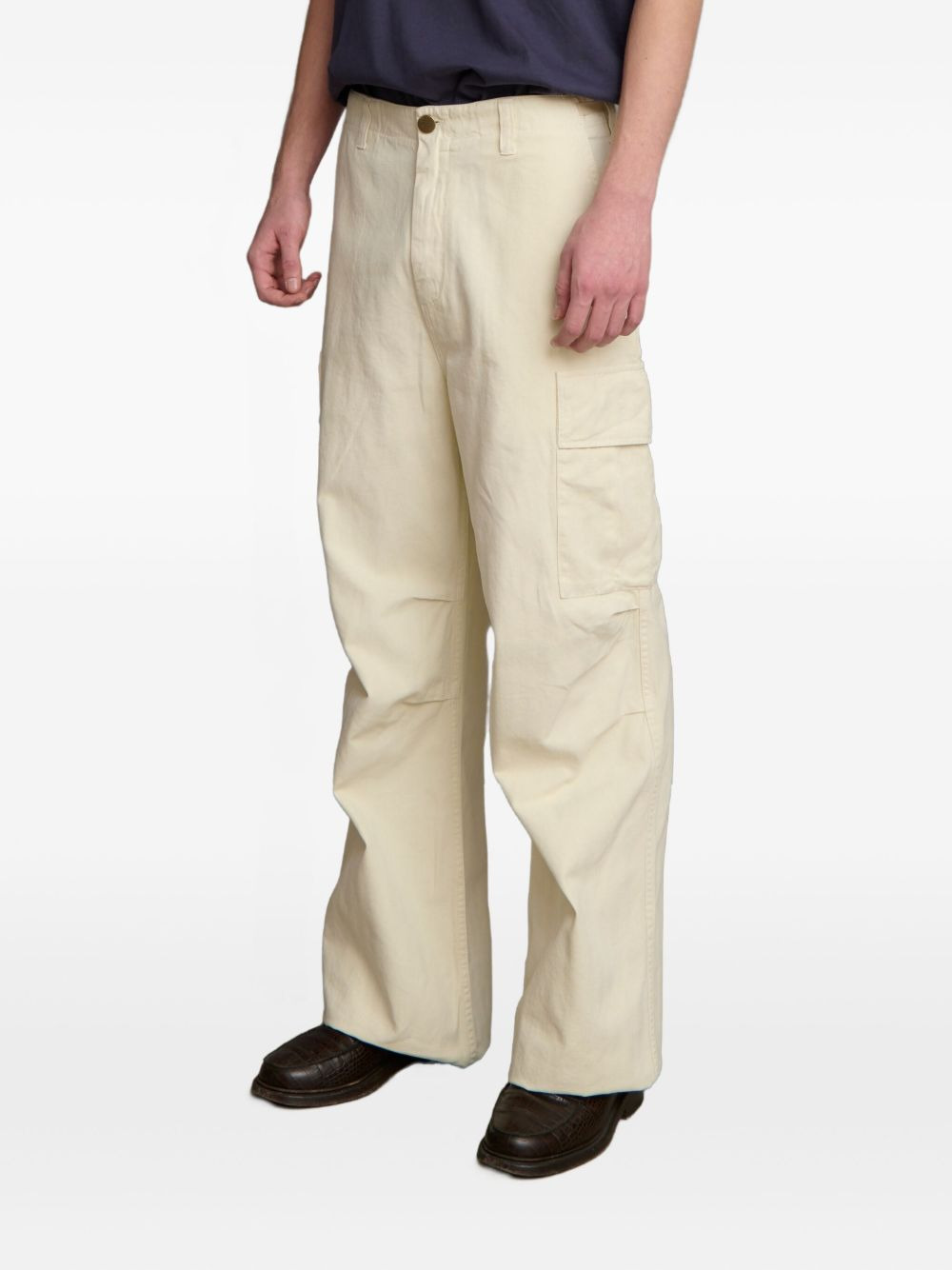 herringbone cargo trousers - 2