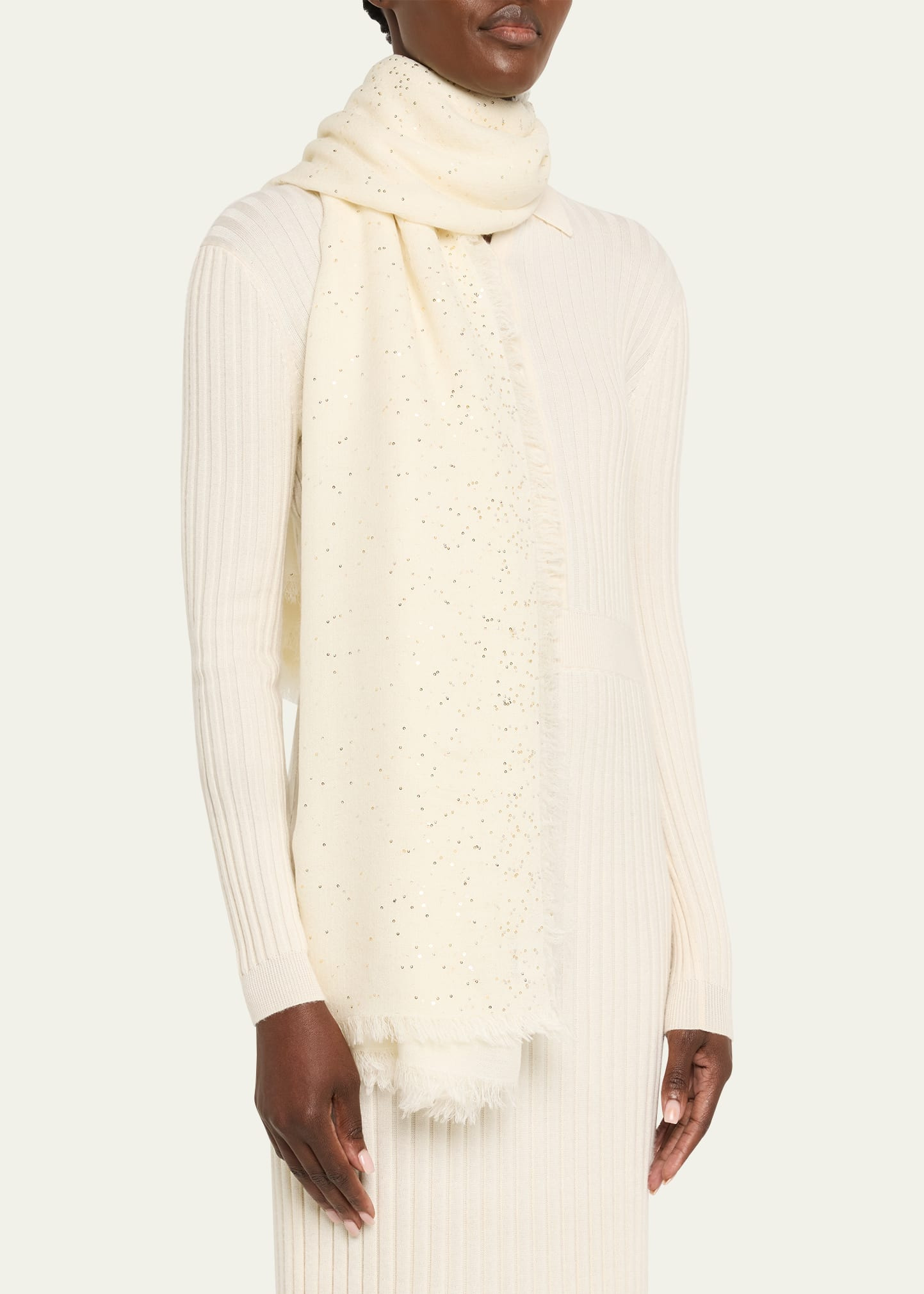 New Domenica Paillette Cashmere Scarf - 2