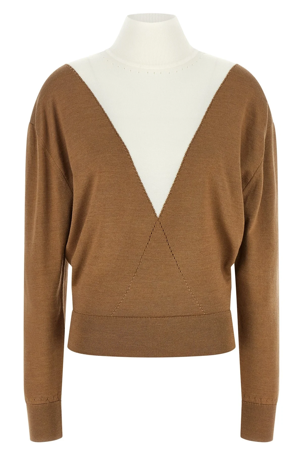 Sweater With Perforated Intarsia - 1