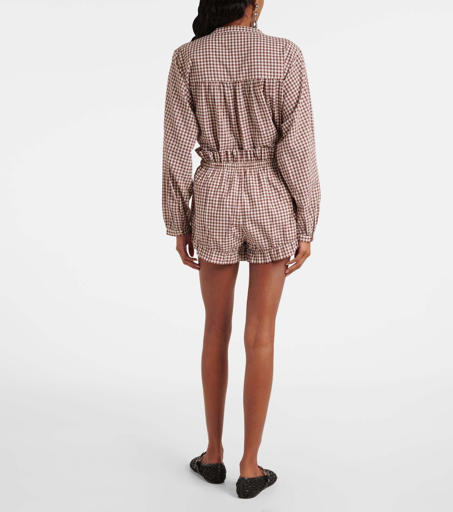 Callie gingham cotton shorts - 3