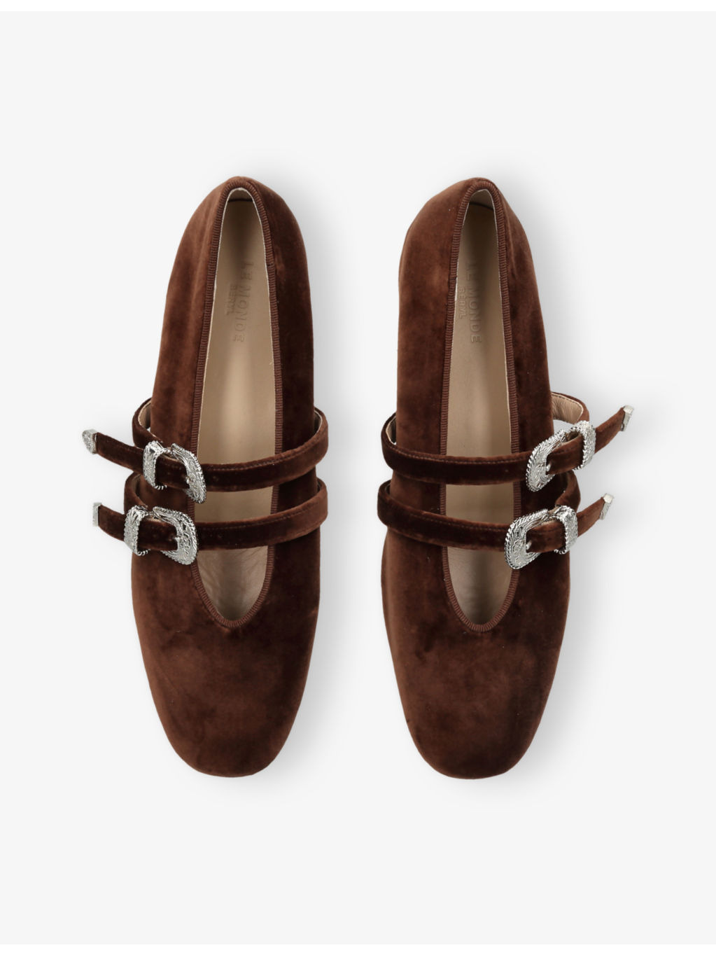 Claudia Double-Strap Suede Flats - 2