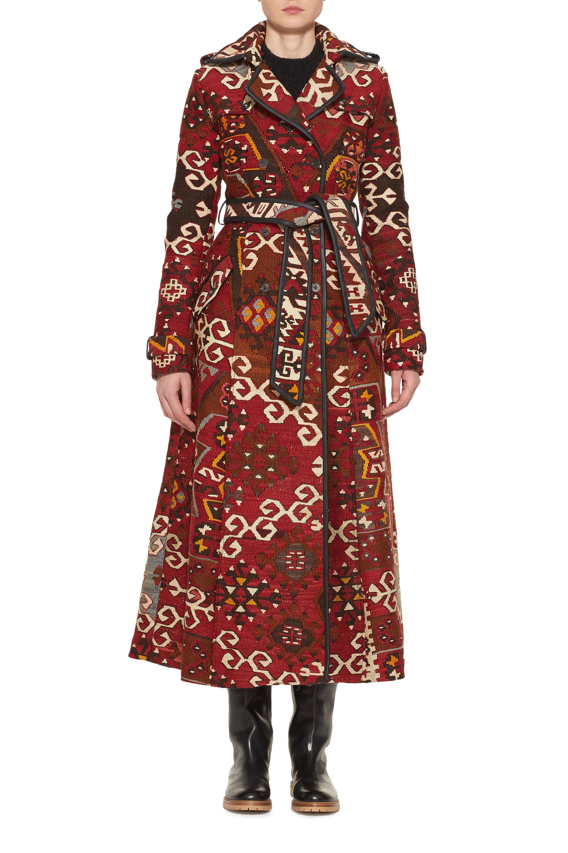 Casatt Military Coat in Patchwork Textiles - 1