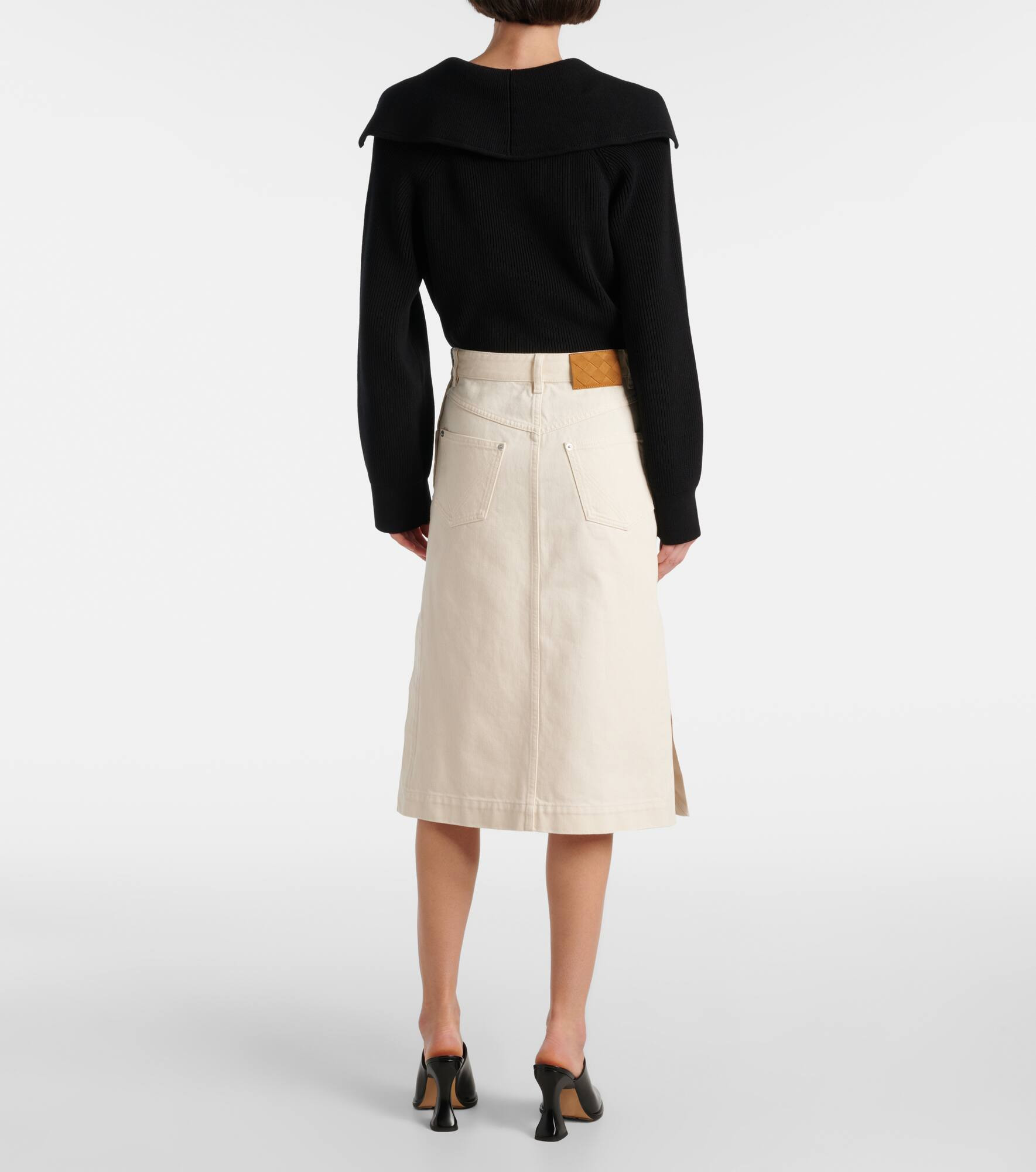 Denim midi skirt - 3