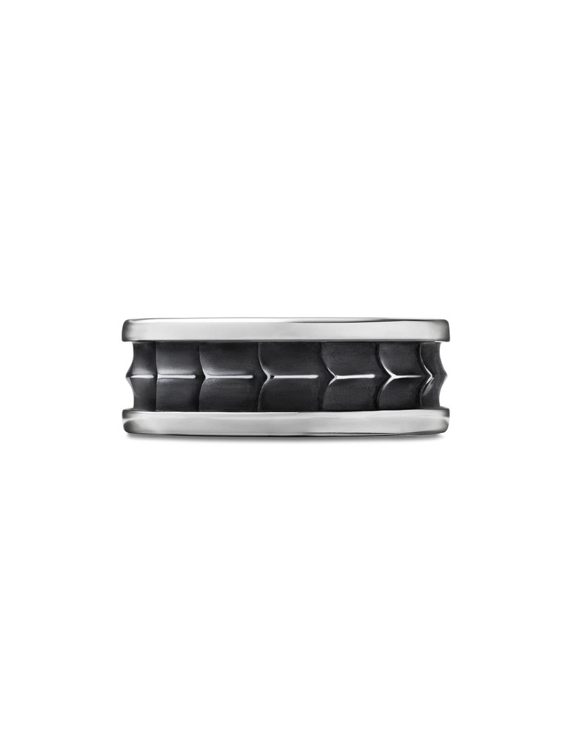 Men's Armory Band Ring in Sterling Silver, 9MM - Gunmetal 4