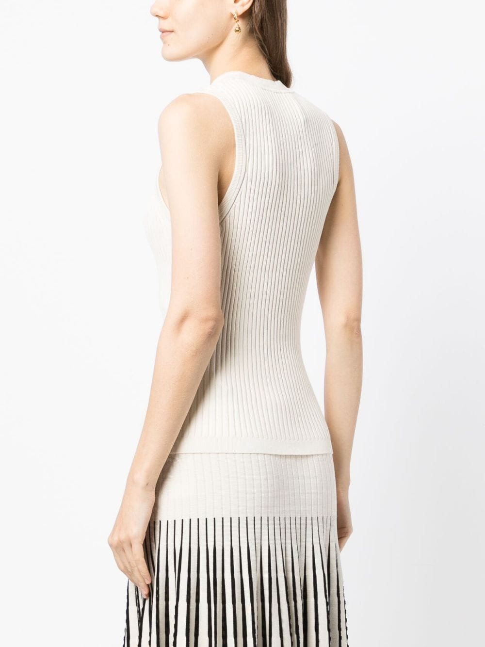 sleeveless ribbed-knit top - 4