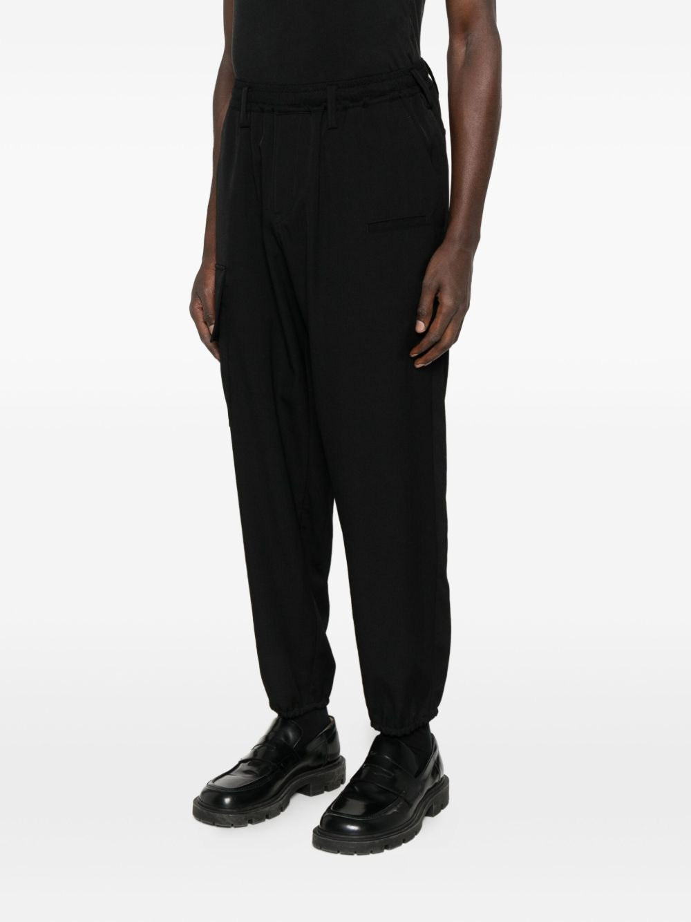 elasticated wool cargo trousers - 3