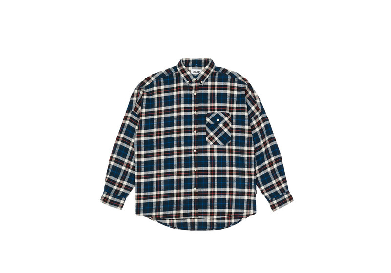 FLANNEL DROP SHOULDER SHIRT NAVY - 1
