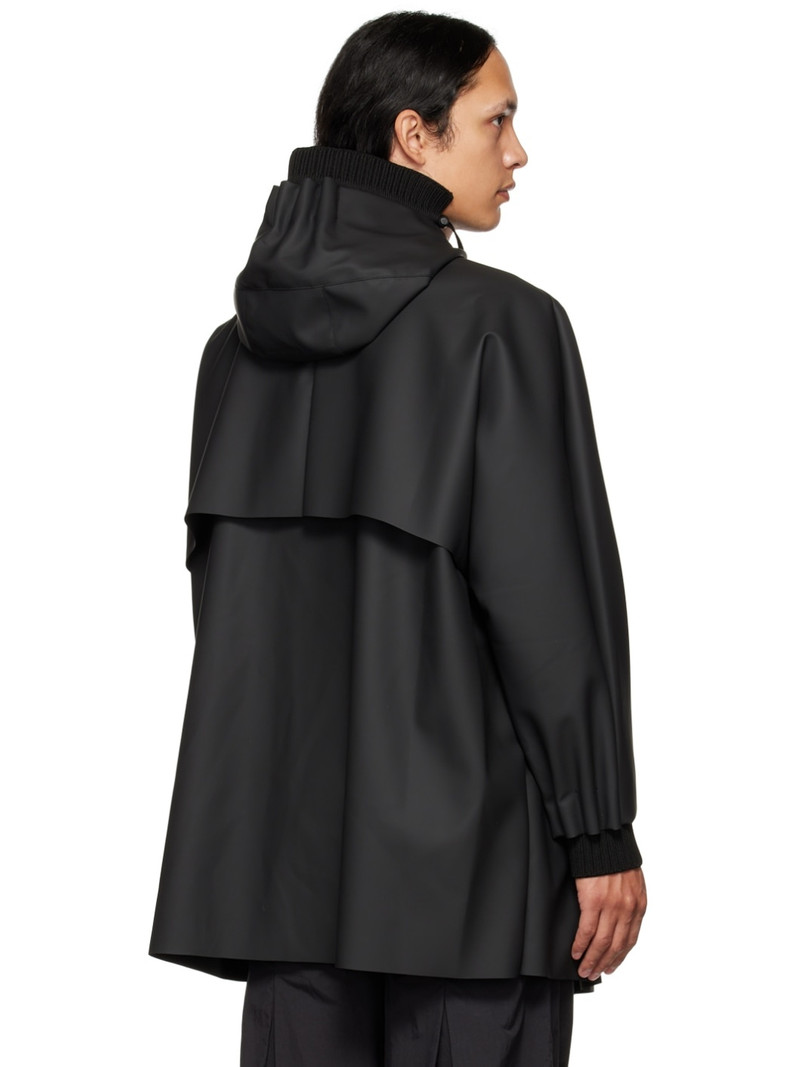 Black Tube Pleat Rain Jacket 3