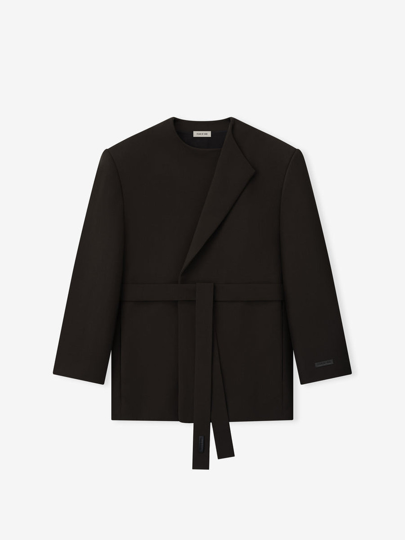 Double Weave Wool Crewneck Jacket - 1