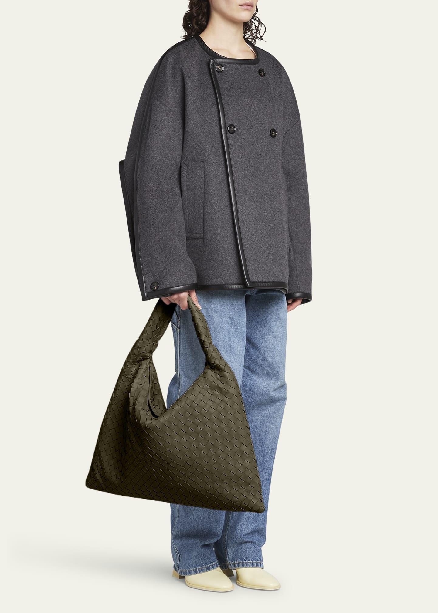 ハンドバッグ LARGE HOP BOTTEGA VENETA Hop large intrecciato leather tote | NET-A-PORTER