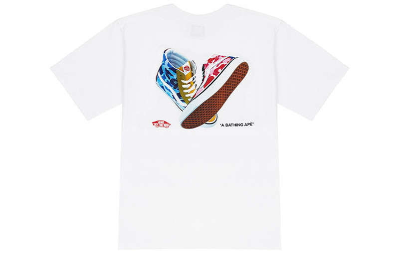 Vans Vans X BAPE Sk8-Hi T-Shirt 'White' VN0A7XQ9448 outlook