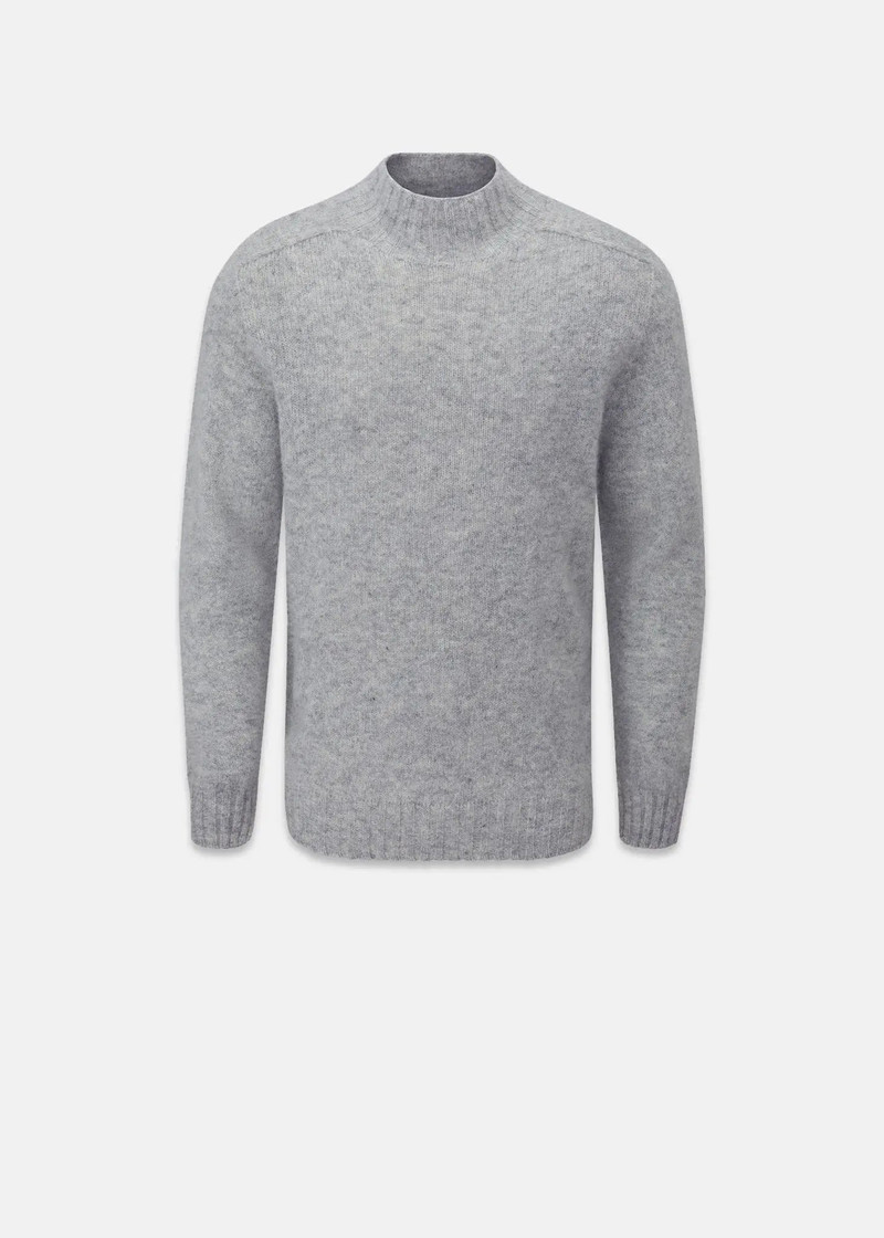 Men's Windsor Lambswool Jumper Light Grey 1