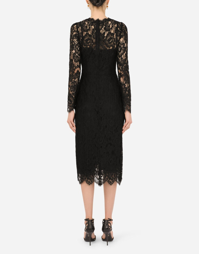 Galloon lace calf-length wrap dress 3
