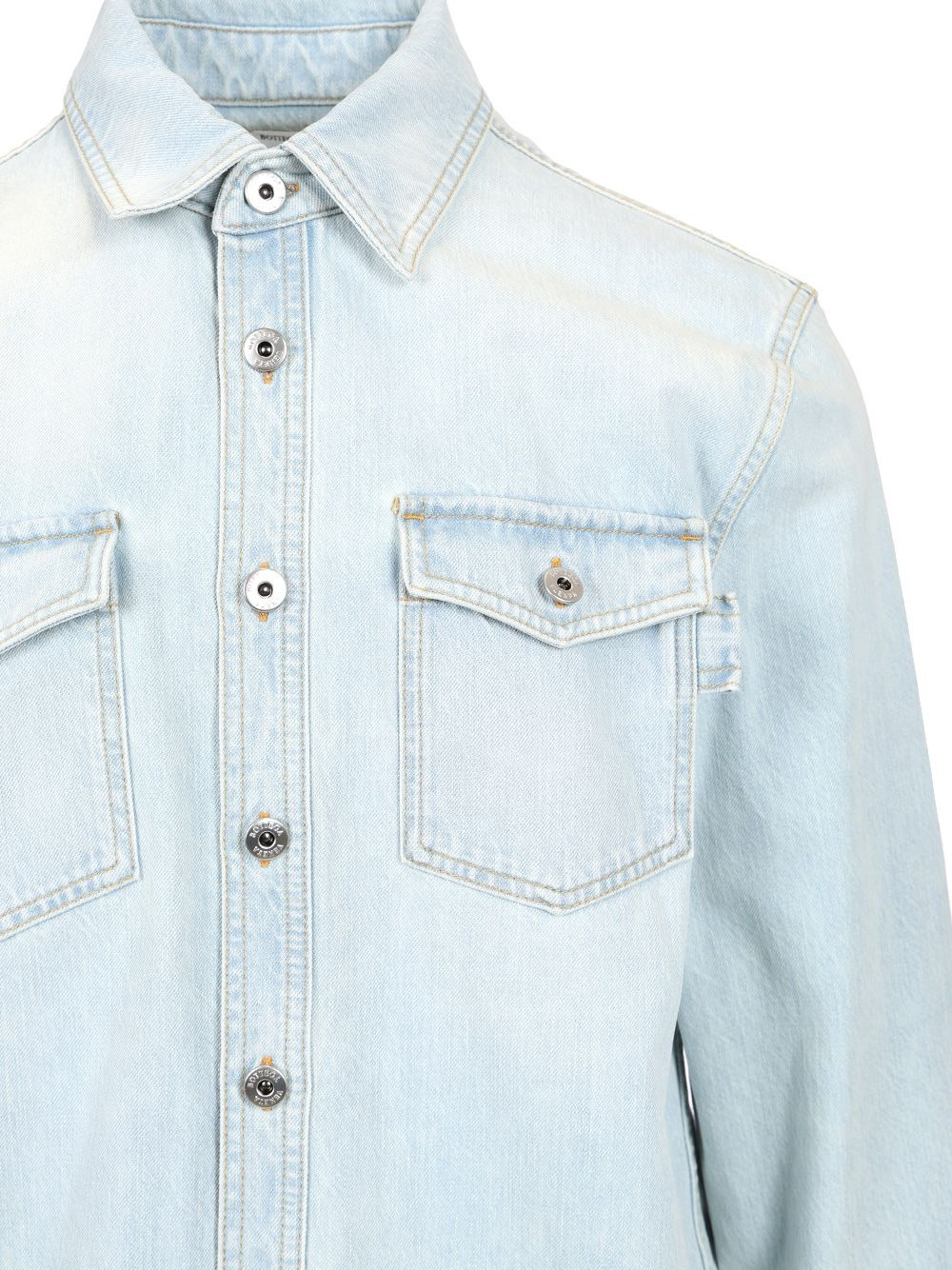 Extra Bleach Wash Denim Shirt Shirts Light Blue - 4