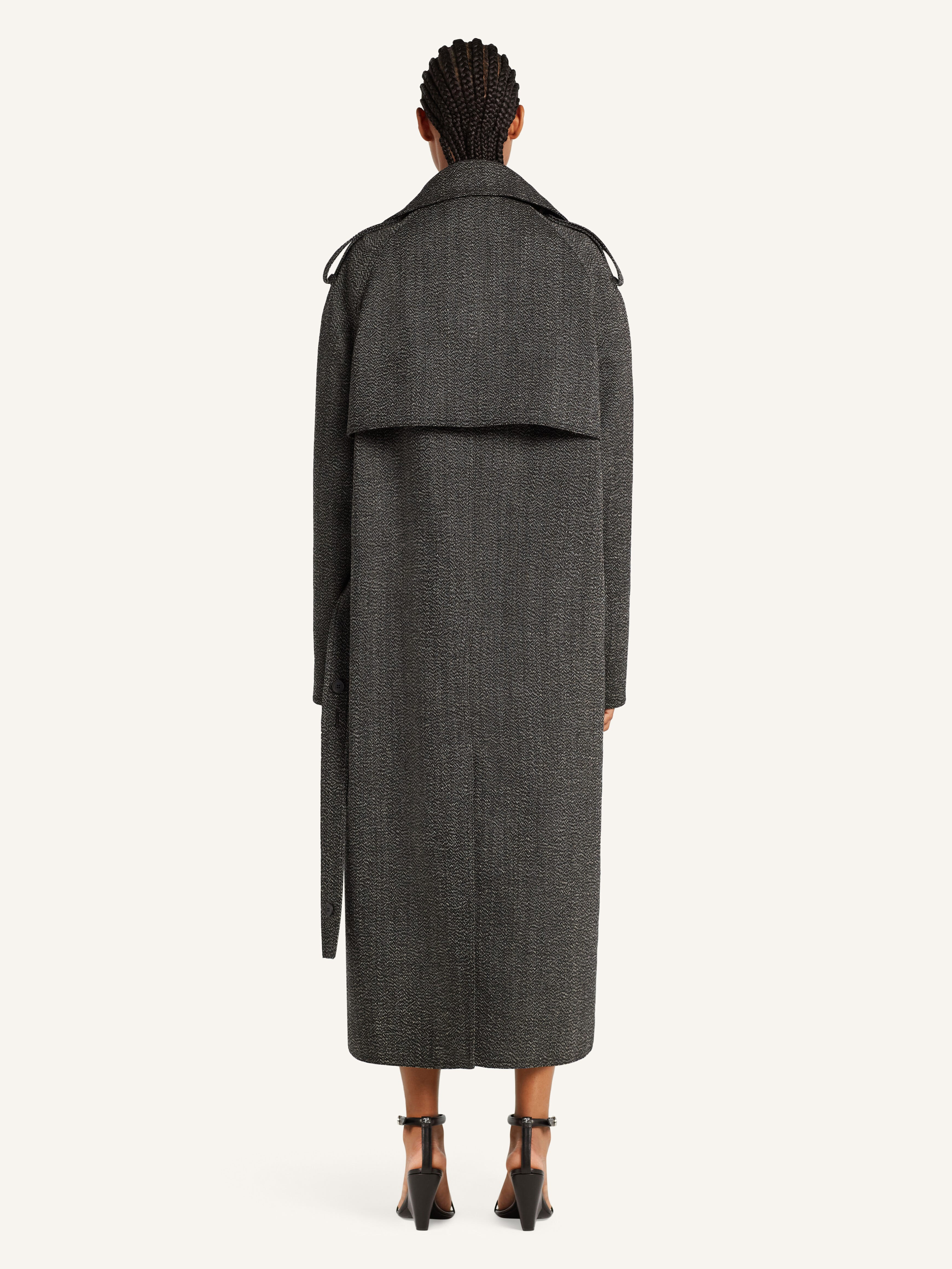 OBLIQUE CAVIAR WOOL TRENCH COAT - 5