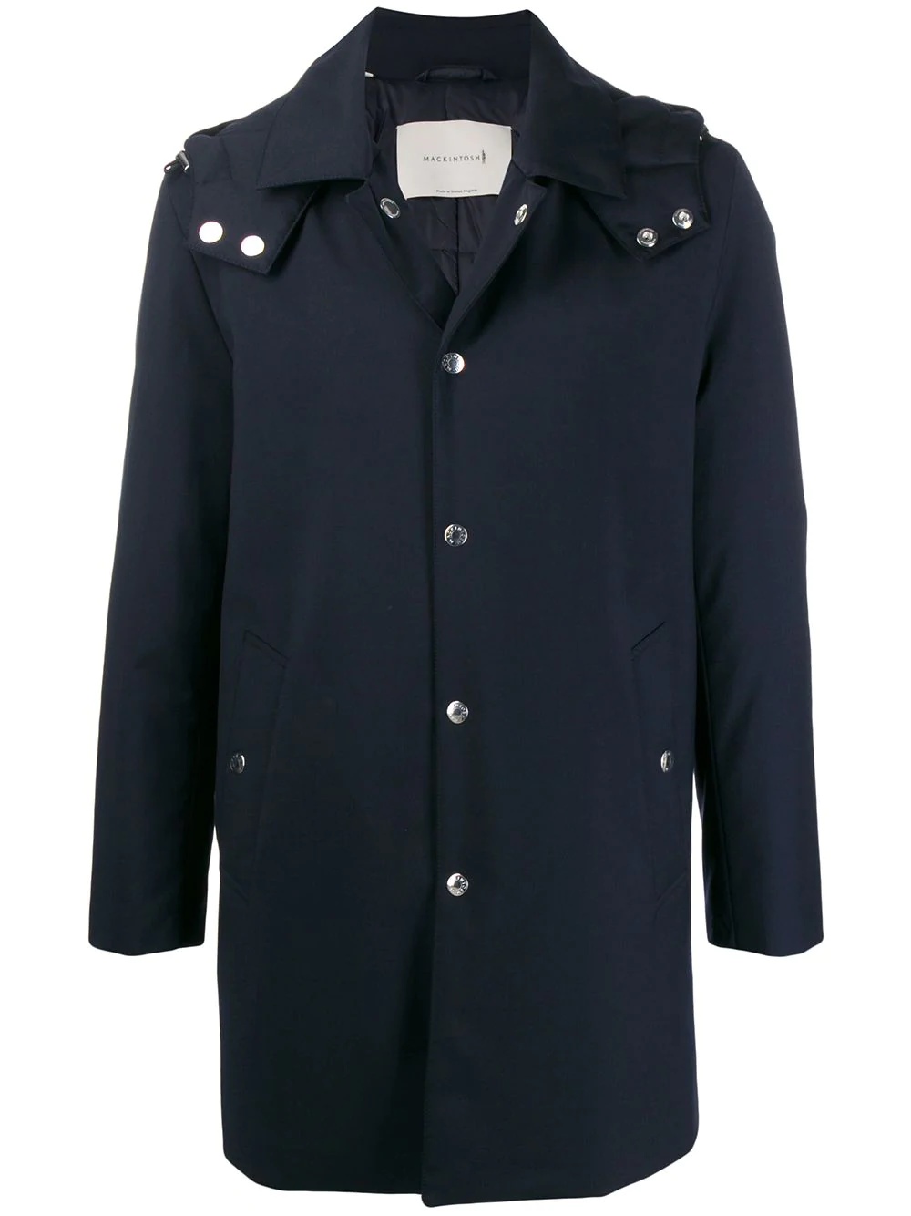 hooded mid-length coat - 1