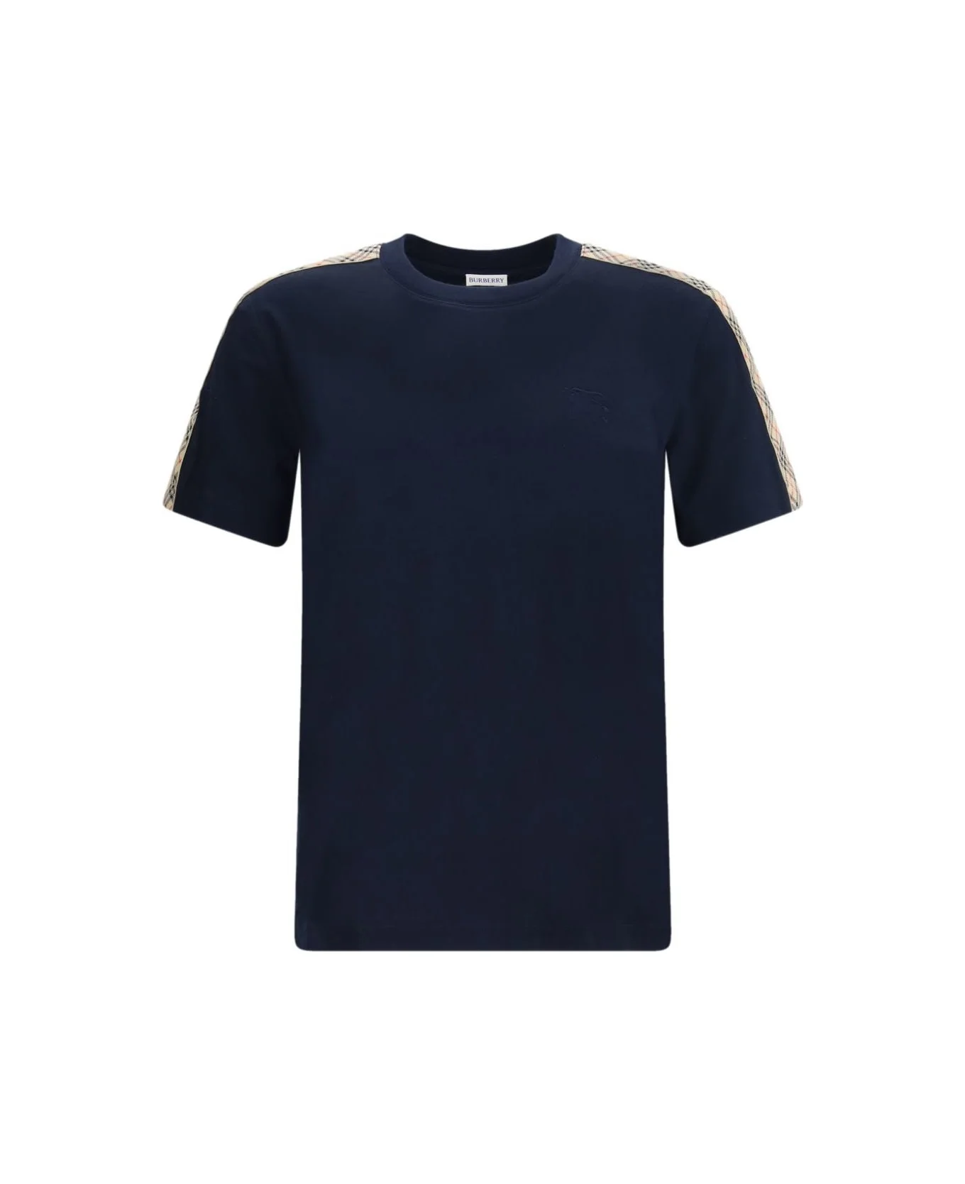 Check Motif Cotton T-shirt - 1