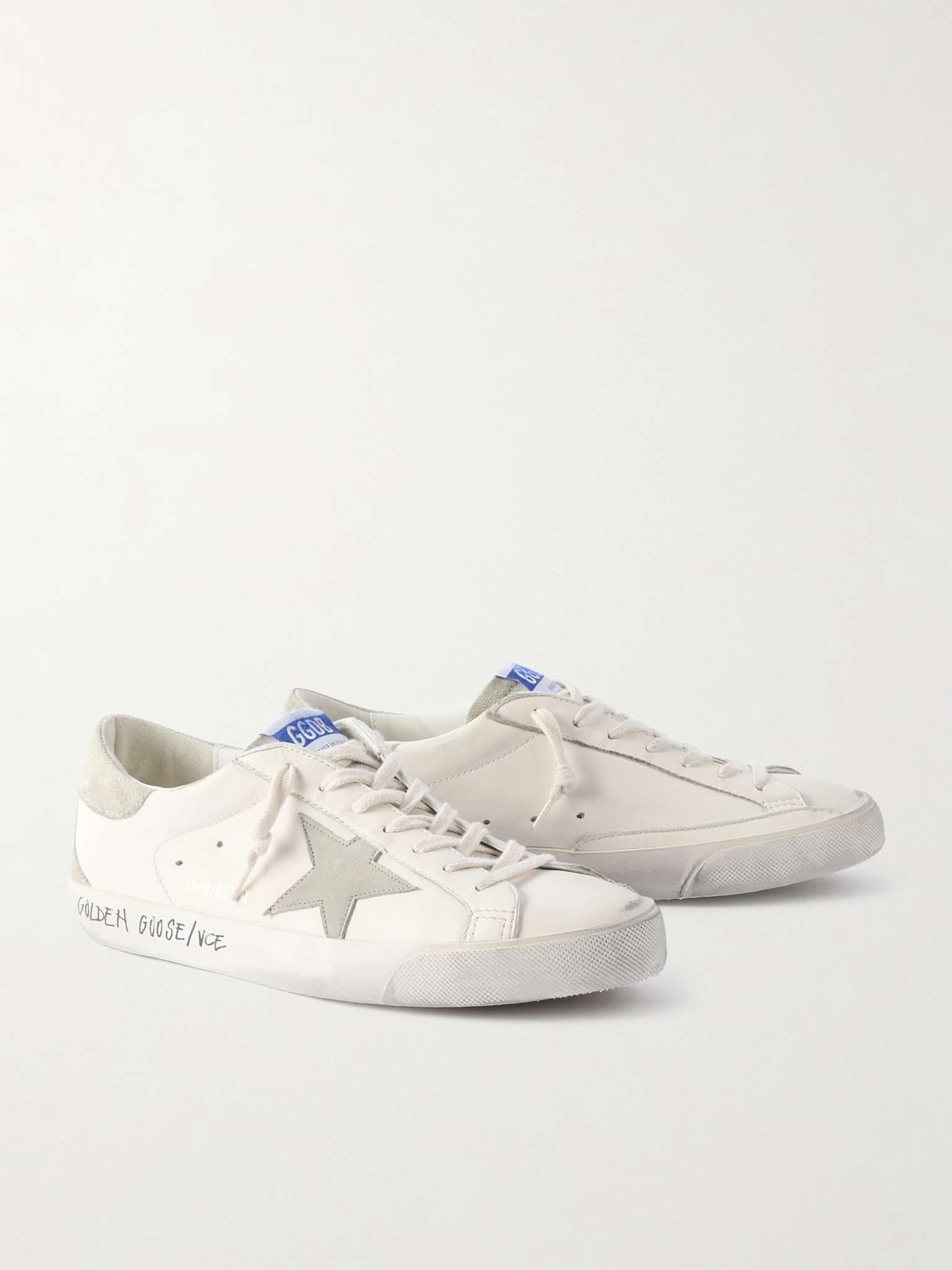 Super-Star Distressed Printed Suede-Trimmed Leather Sneakers - 4