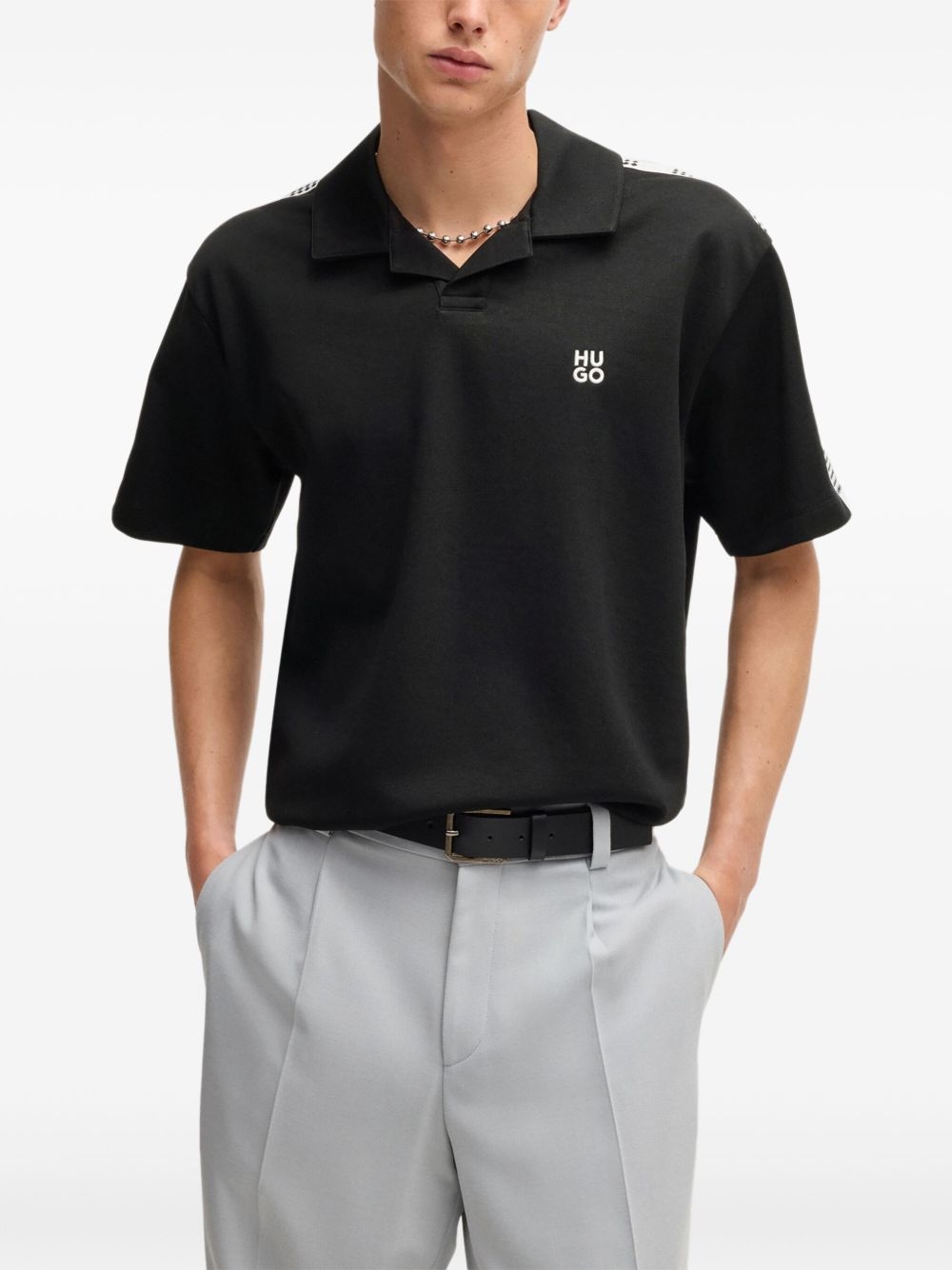 logo-embroidered polo shirt - 3