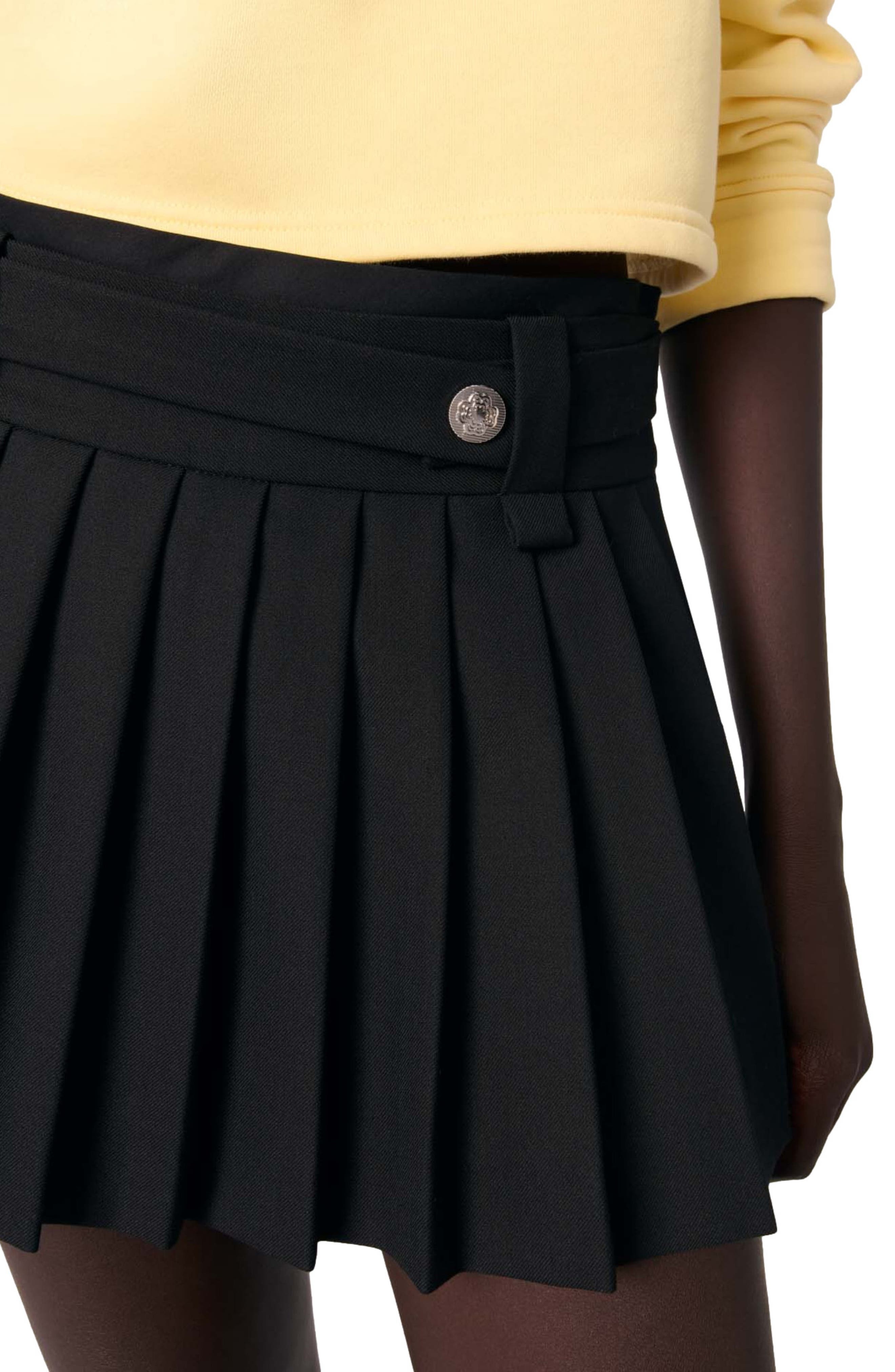 maje Short pleated skirt in Black at Nordstrom - 7