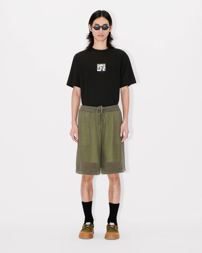 Embroidered knitted crochet shorts in cotton mesh 5