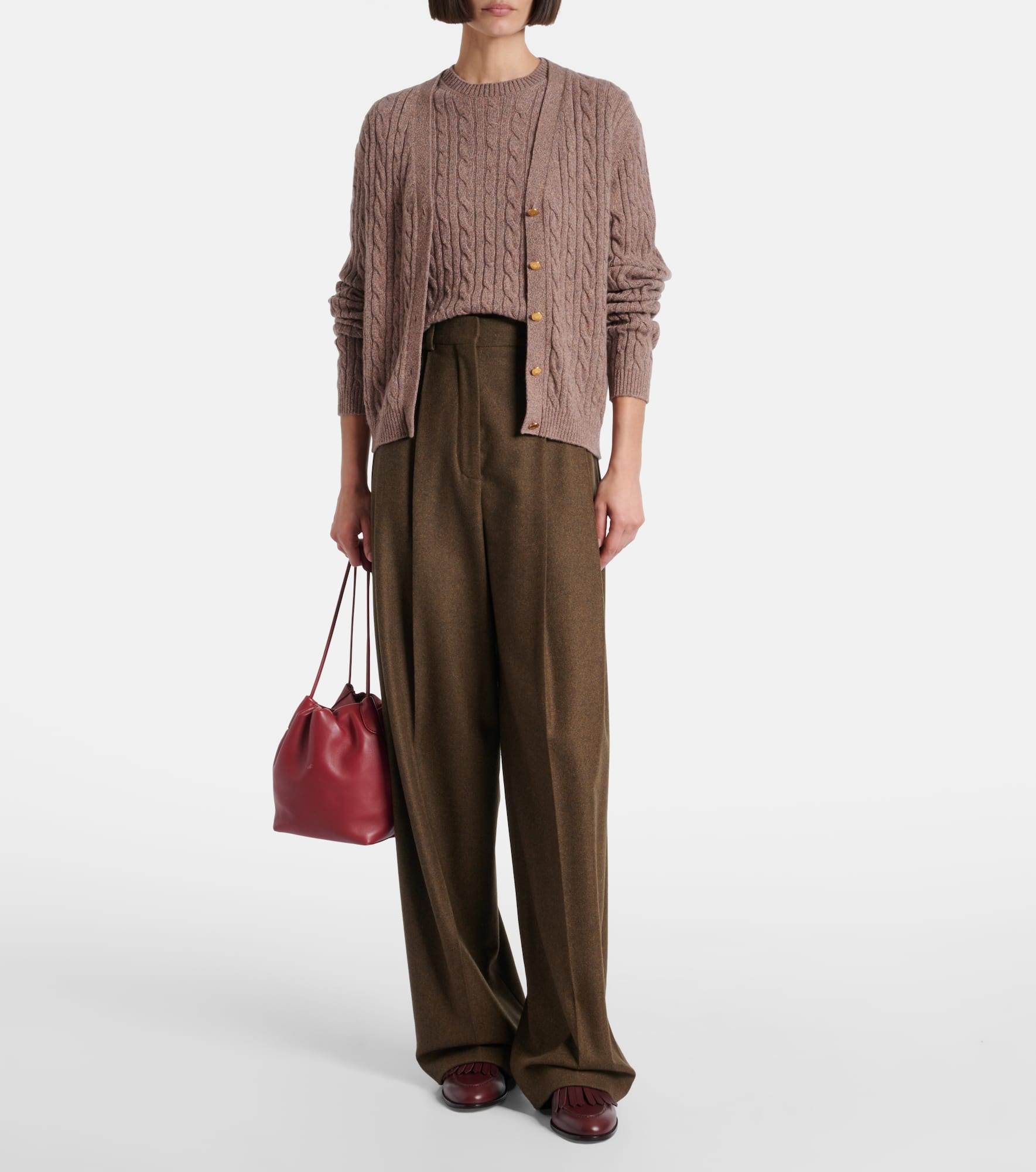 Treccia cable-knit cashmere cardigan - 2