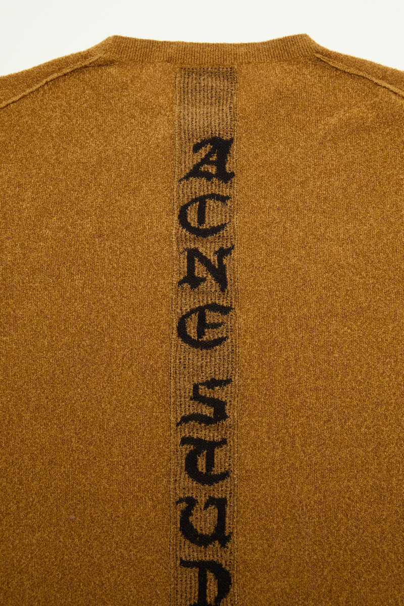 Logo fine sweater - Camel brown 3