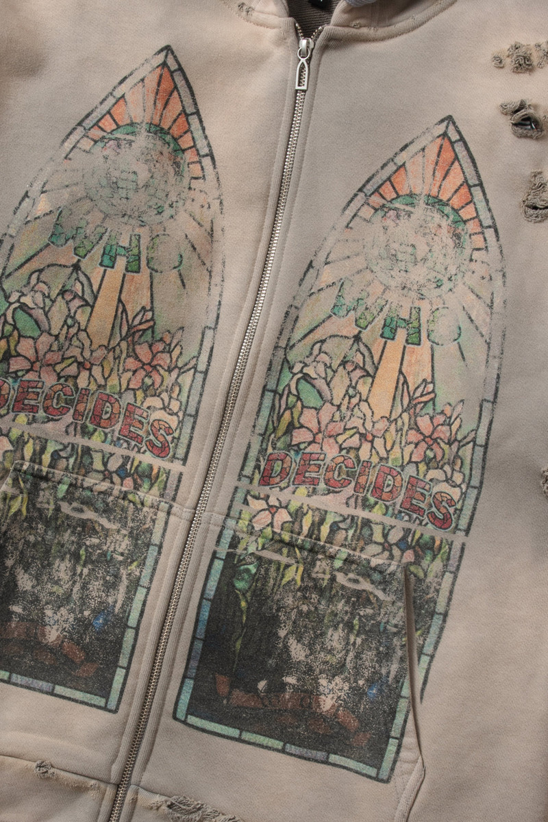 WHO DECIDES WAR FADED ZIP UP outlook