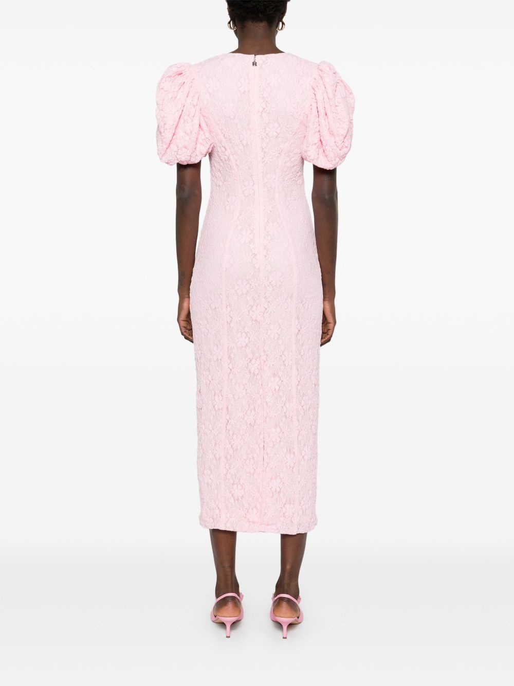 lace fitted midi dress - 4