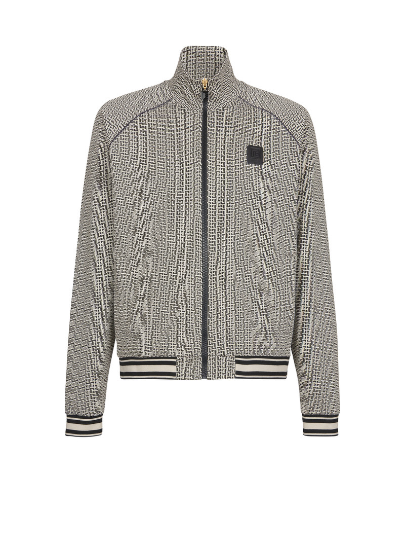 Mini monogrammed jacquard zipped jacket 1
